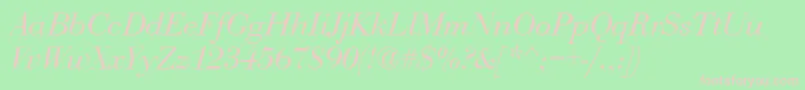 BauerboddeeItalic Font – Pink Fonts on Green Background