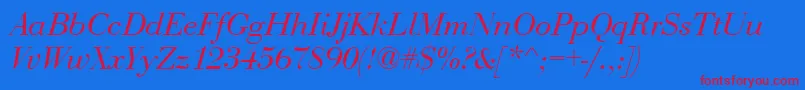 BauerboddeeItalic Font – Red Fonts on Blue Background