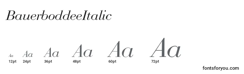 Размеры шрифта BauerboddeeItalic