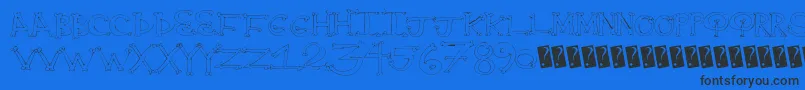 Boneyard Font – Black Fonts on Blue Background