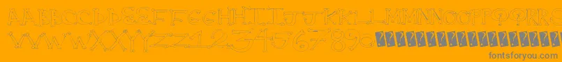 Boneyard-Schriftart – Graue Schriften auf orangefarbenem Hintergrund