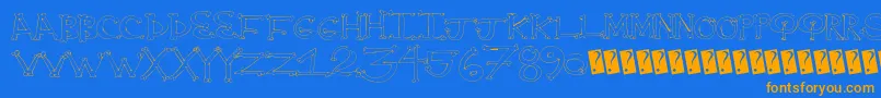 Boneyard Font – Orange Fonts on Blue Background