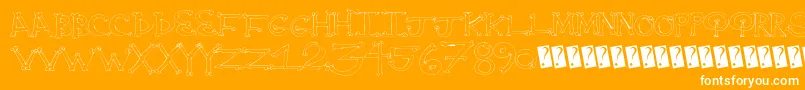 フォントBoneyard – オレンジの背景に白い文字