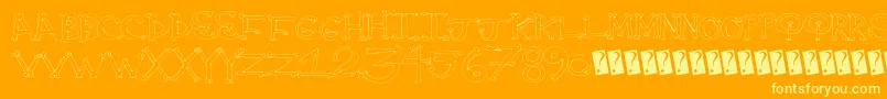 フォントBoneyard – オレンジの背景に黄色の文字