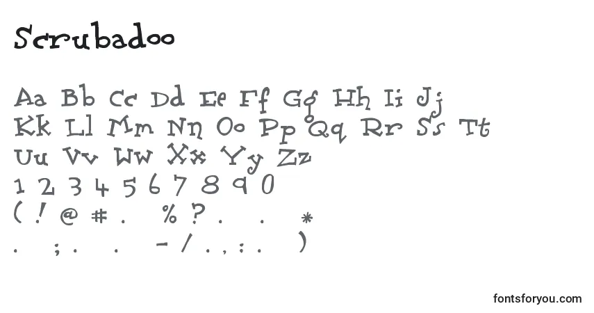 Schriftart Scrubadoo – Alphabet, Zahlen, spezielle Symbole