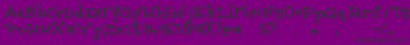 Czcionka Scrubadoo – czarne czcionki na fioletowym tle