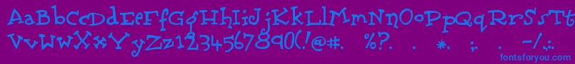 Scrubadoo Font – Blue Fonts on Purple Background