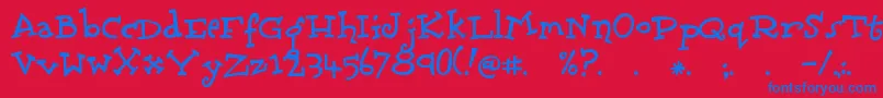 Scrubadoo Font – Blue Fonts on Red Background