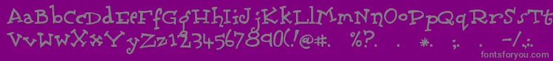 Scrubadoo-fontti – harmaat kirjasimet violetilla taustalla