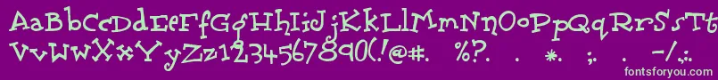 Scrubadoo Font – Green Fonts on Purple Background