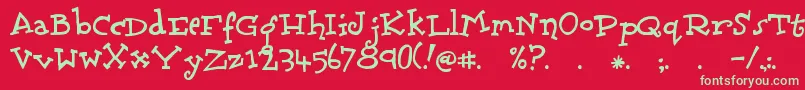 Scrubadoo Font – Green Fonts on Red Background