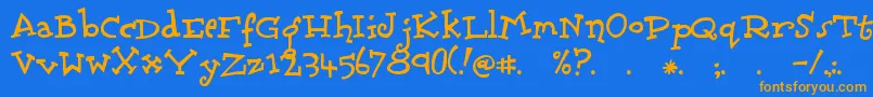 Scrubadoo Font – Orange Fonts on Blue Background