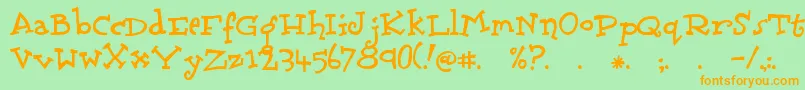 Scrubadoo Font – Orange Fonts on Green Background