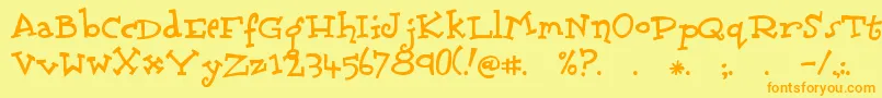 Scrubadoo-fontti – oranssit fontit keltaisella taustalla