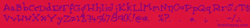 Scrubadoo Font – Purple Fonts on Red Background