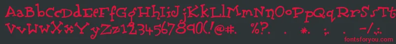 Scrubadoo Font – Red Fonts on Black Background