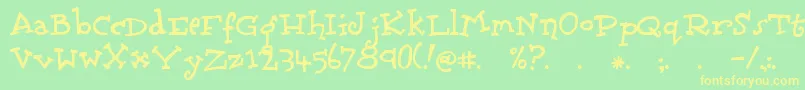 Scrubadoo-fontti – keltaiset fontit vihreällä taustalla
