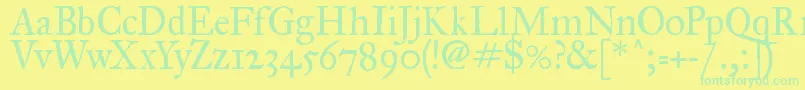 Fegprm2 Font – Green Fonts on Yellow Background