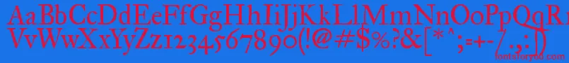 Fegprm2 Font – Red Fonts on Blue Background
