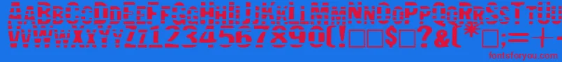 Jail Font – Red Fonts on Blue Background