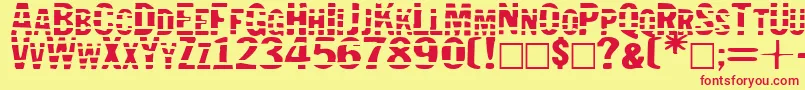 Jail Font – Red Fonts on Yellow Background