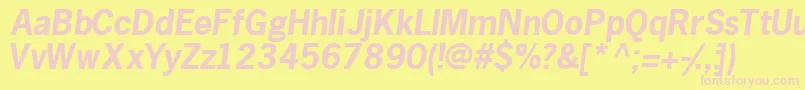 Macrossk ffy Font – Pink Fonts on Yellow Background