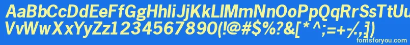 Macrossk ffy Font – Yellow Fonts on Blue Background