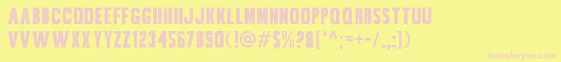 BouCollegiate Font – Pink Fonts on Yellow Background