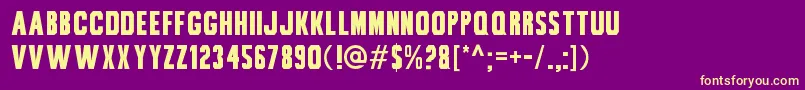 BouCollegiate Font – Yellow Fonts on Purple Background