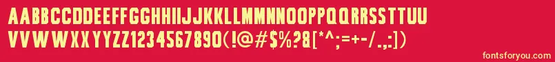 BouCollegiate Font – Yellow Fonts on Red Background