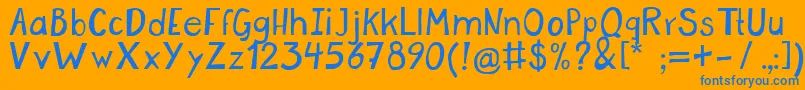 Micolas Font – Blue Fonts on Orange Background