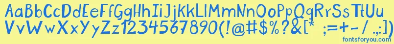 Micolas Font – Blue Fonts on Yellow Background