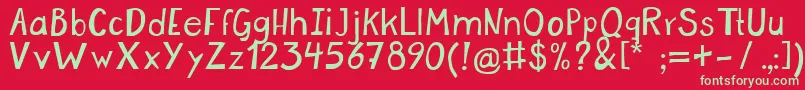 More about Micolas Font Micolas Font – Green Fonts on Red Background