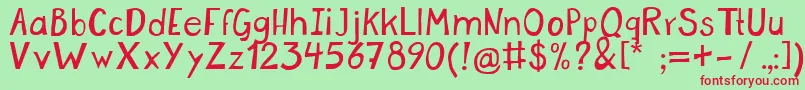 Micolas Font – Red Fonts on Green Background