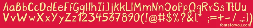 Micolas Font – Yellow Fonts on Red Background