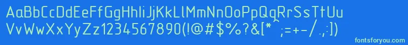 GostTypeB-fontti – vihreät fontit sinisellä taustalla