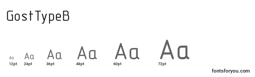 GostTypeB Font Sizes