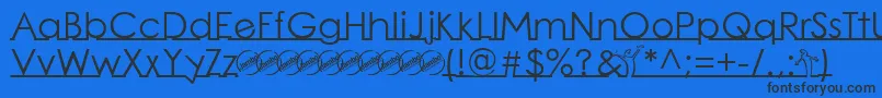 LinearmenteRegular Font – Black Fonts on Blue Background