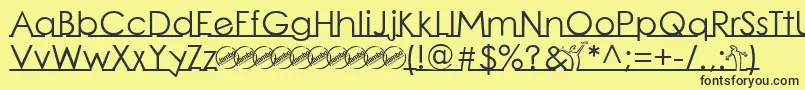LinearmenteRegular Font – Black Fonts on Yellow Background