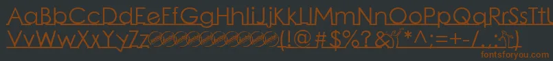 LinearmenteRegular-fontti – ruskeat fontit mustalla taustalla
