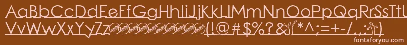 LinearmenteRegular Font – Pink Fonts on Brown Background