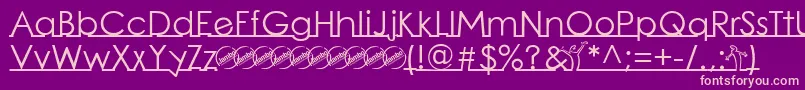 LinearmenteRegular Font – Pink Fonts on Purple Background