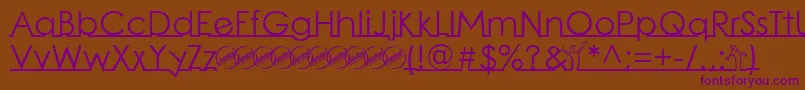 LinearmenteRegular Font – Purple Fonts on Brown Background