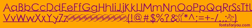 LinearmenteRegular Font – Purple Fonts on Orange Background