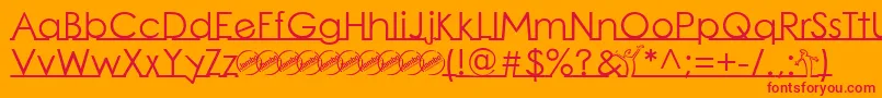 LinearmenteRegular Font – Red Fonts on Orange Background