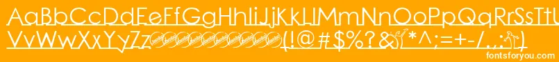 LinearmenteRegular-Schriftart – Weiße Schriften auf orangefarbenem Hintergrund