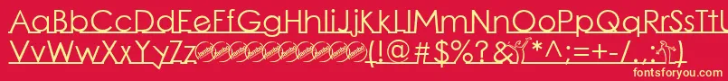 LinearmenteRegular Font – Yellow Fonts on Red Background