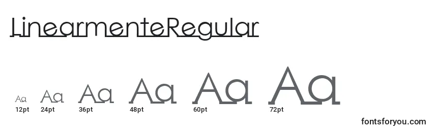 Размеры шрифта LinearmenteRegular