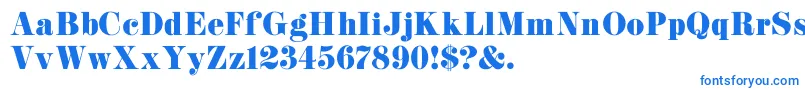 フォントK22Didoni – 白い背景に青い文字