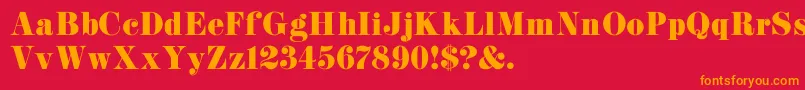 K22Didoni Font – Orange Fonts on Red Background